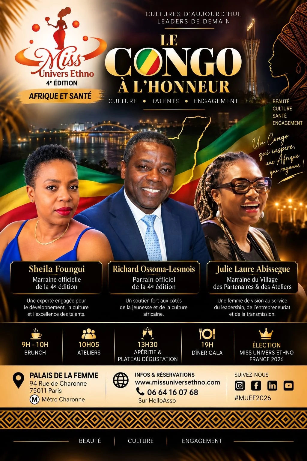 Affiche J'Y SERAI de Le Congo à l’honneur — Marraines et parrain