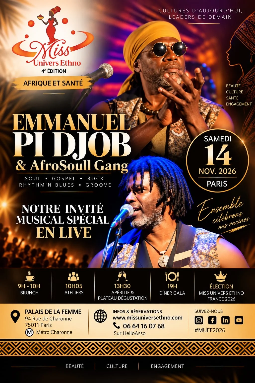Affiche J'Y SERAI de Emmanuel Pi Djob & AfroSoul Gang